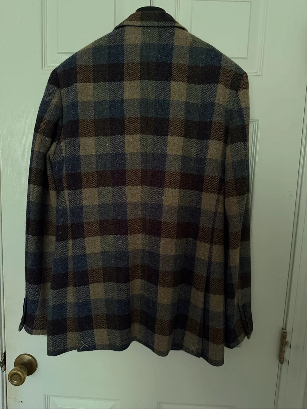 J. Crew Men's Plaid Sport Coat in Brown, Blue & Tan